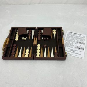 Vintage Travel Backgammon Small Briefcase Style 100% Complete